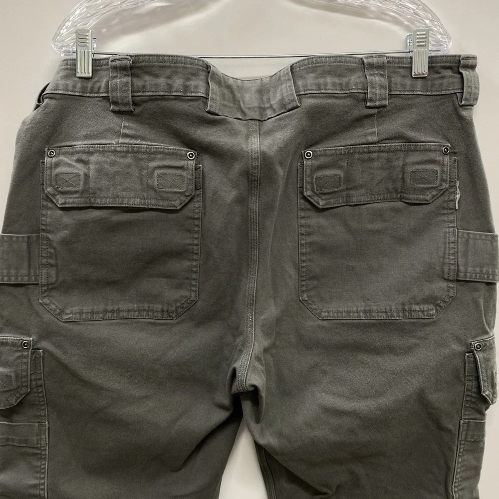 Duluth Trading Co. Flex Fire Hose Mens 40x29 Gray Slim Fit Cargo Carpenter Pants